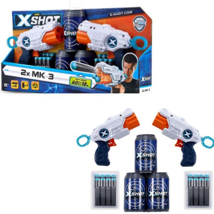 X Shot Double MK 3 Foam Dart Blaster Combo Pack