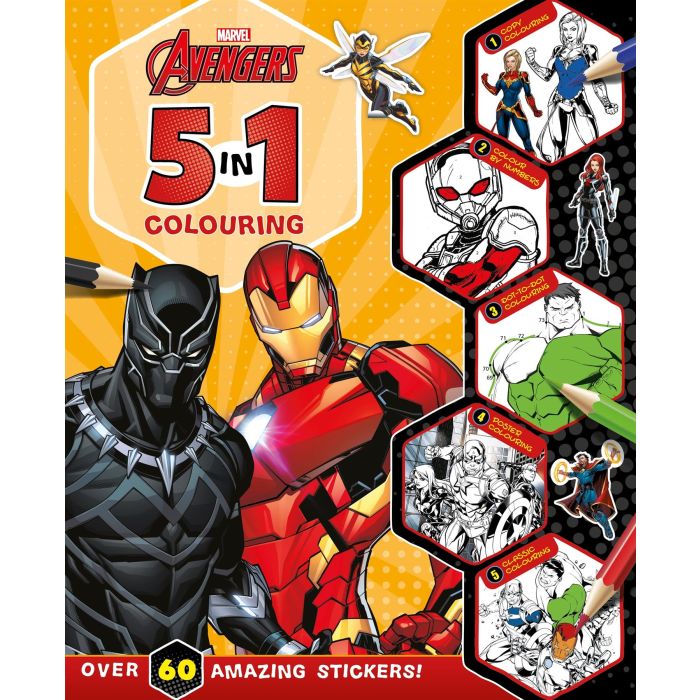 Marvel Avengers: 5 in 1 Colouring Book