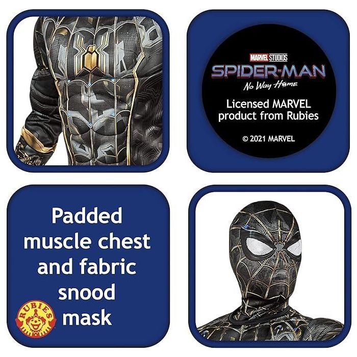 Spider-Man Black and Gold Deluxe Costume - Medium