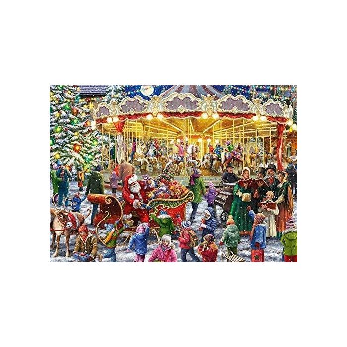 Falcon De Luxe Christmas Town and Carousel 1000 Piece Puzzle