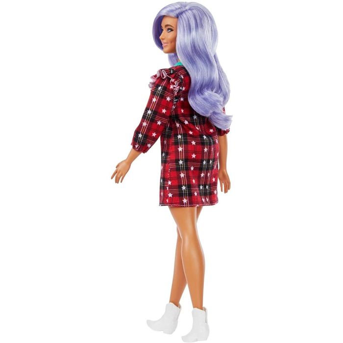 Barbie Fashionista Checkered Shirt Dress Doll