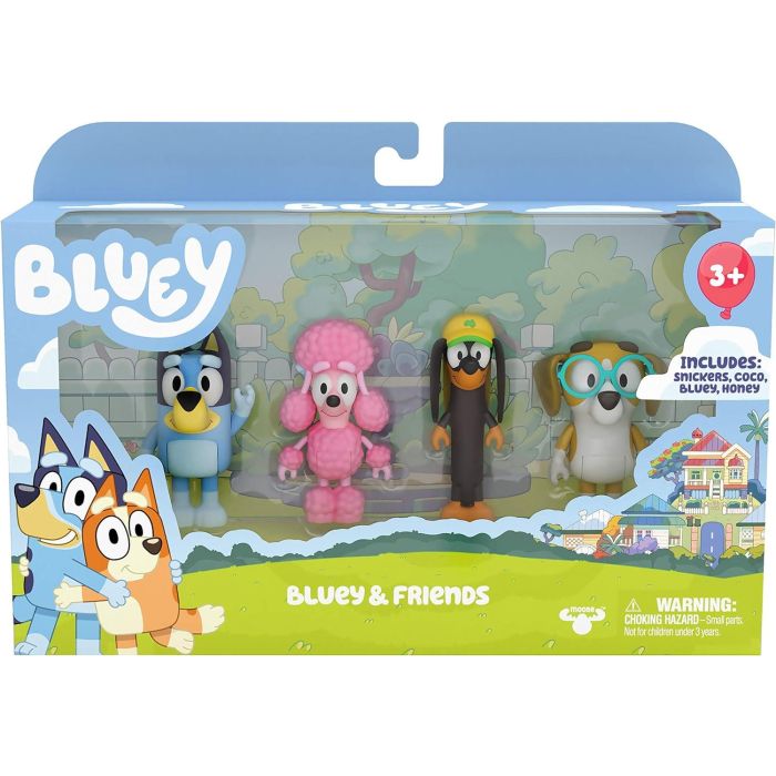 Bluey and Friends - 4 Figure Pack