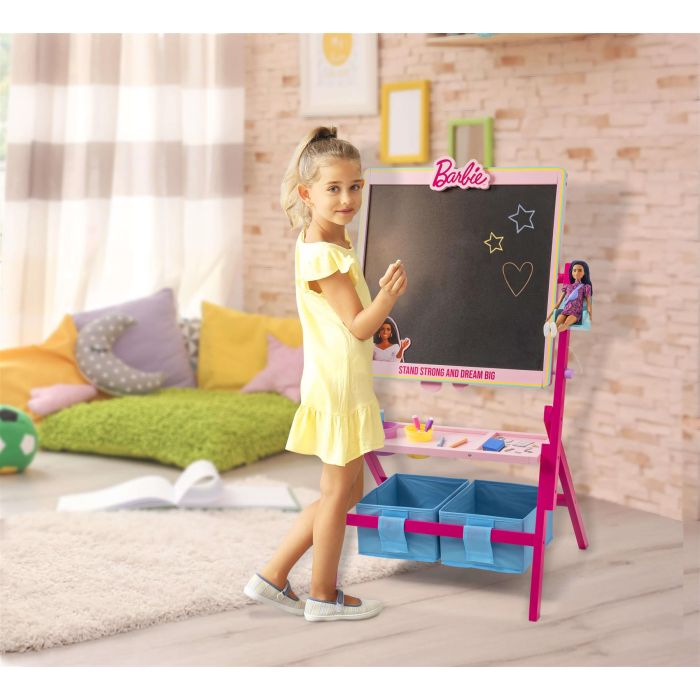 Barbie 2 in 1 Wooden Rotating Floor Standing Art Easel