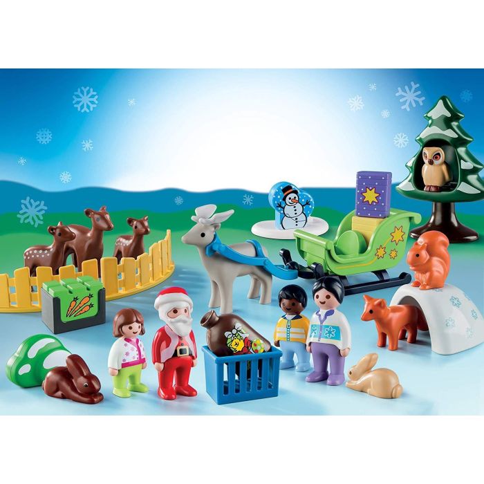 Playmobil 9391 1.2.3 Advent Calendar - Christmas in the Forest with Reindeer Sleigh