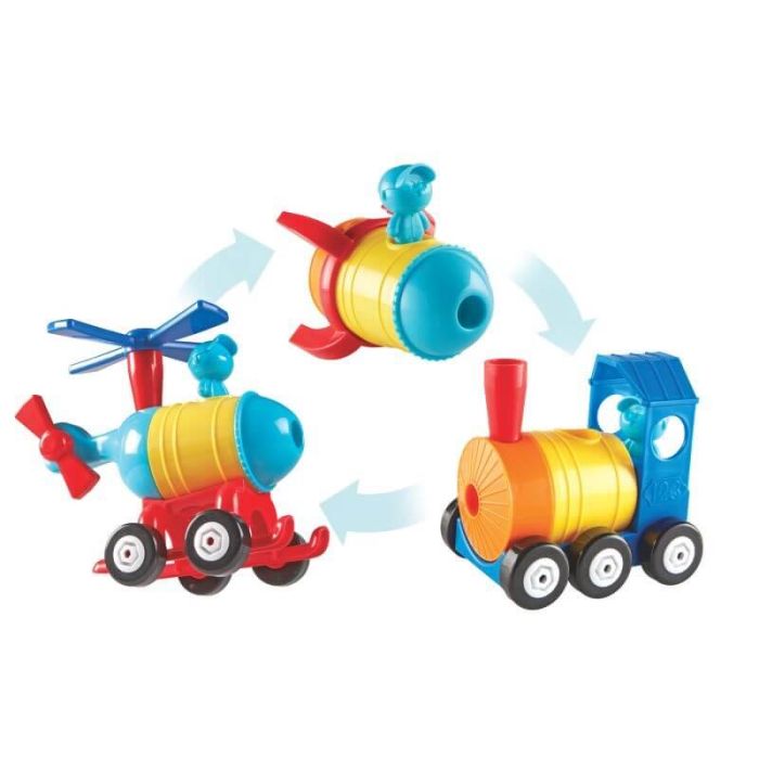 Learning Resources 1-2-3 Build It! Rocket-Train-Helicopter
