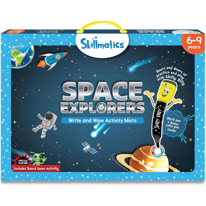 Skillmatics Space Explorers Write and Wipe Activity Mats