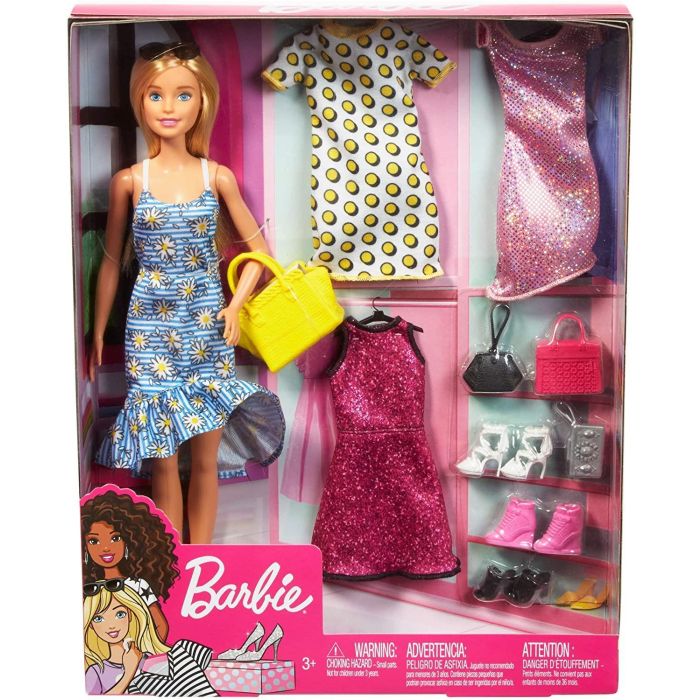 Barbie 4 Outfits Doll