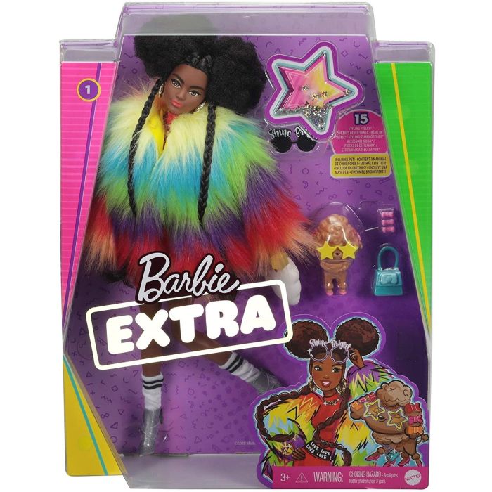 Barbie Extra Fluffy Rainbow Coat Doll