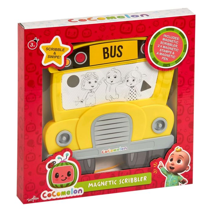 Cocomelon Bus Shaped Magnetic Scribbler