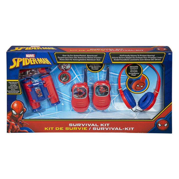 Spiderman Walkie Talkies, Headphones, Binoculars, Torch and Compass Set