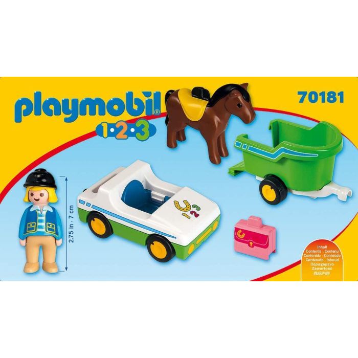 Playmobil 70181 1.2.3 Car with Horse Trailer