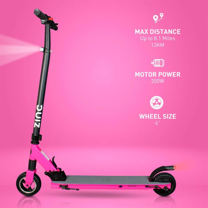 Zinc Eco Pro Folding Electric Pink Scooter