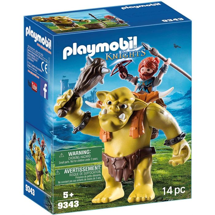Playmobil Giant Troll with Dwarf Fighter 9343