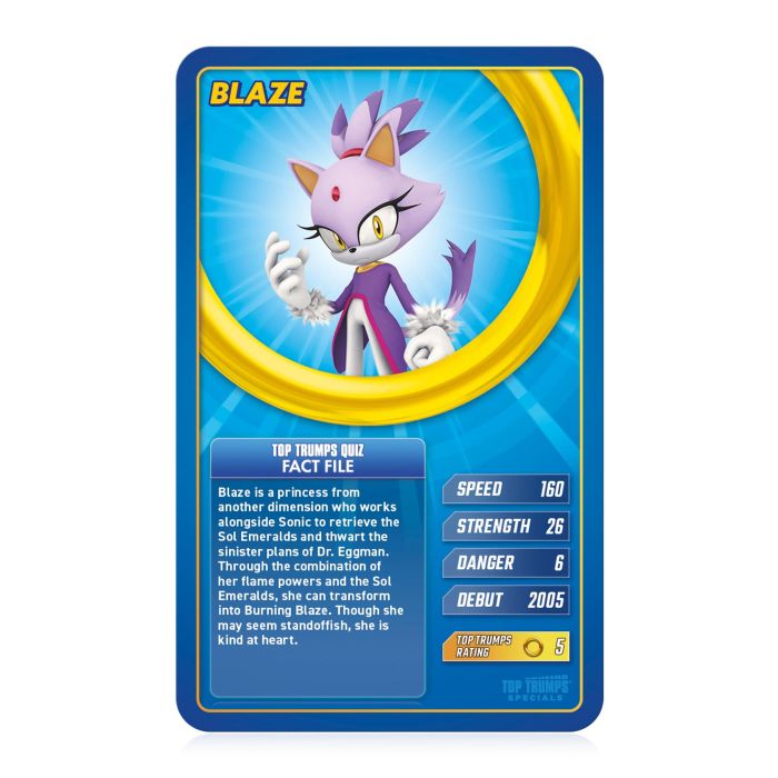 Sonic Top Trumps Specials Card Game
