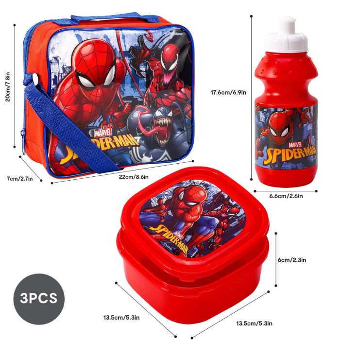 Spiderman 3 Piece Lunch Bag Set