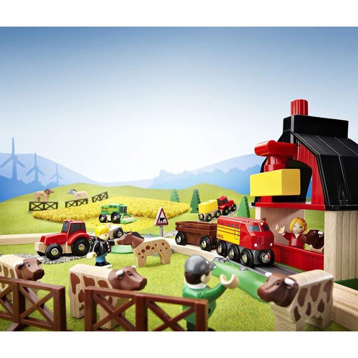 BRIO Wooden Farm Railway Set