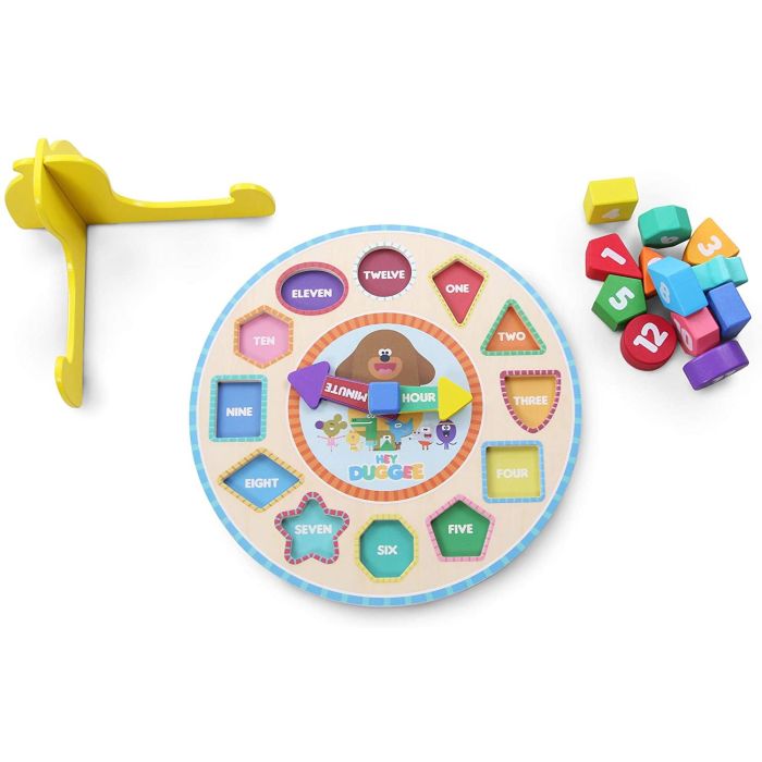 Hey Duggee Wooden Puzzle Clock with Stand