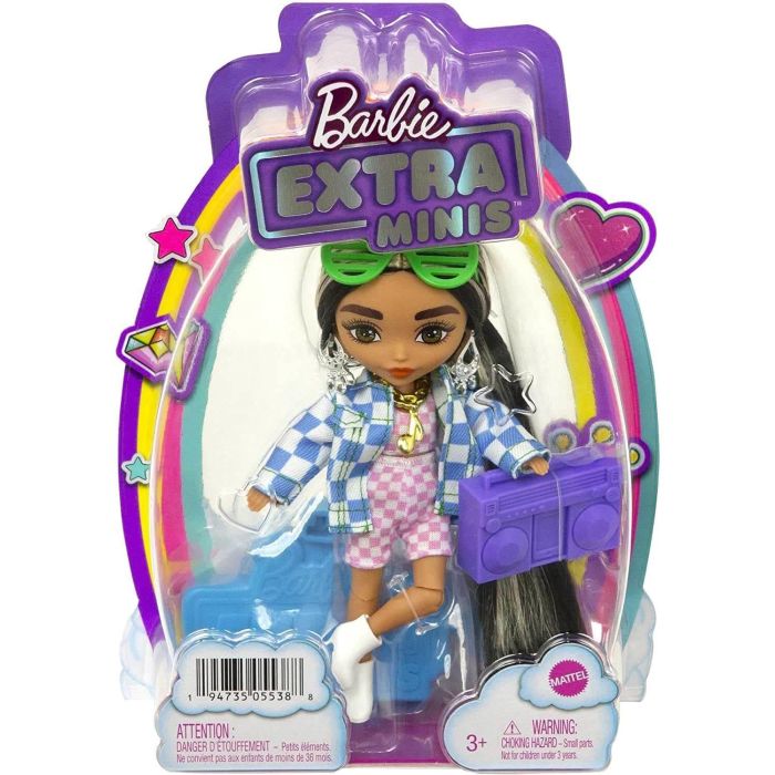 Barbie Extra Minis Checkered Co-ord Set 5.5 inch Doll