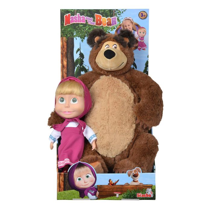 Buy Masha And The Bear 43cm Bear Plush And 23cm Doll Set At Bargainmax Free Delivery Over £9 