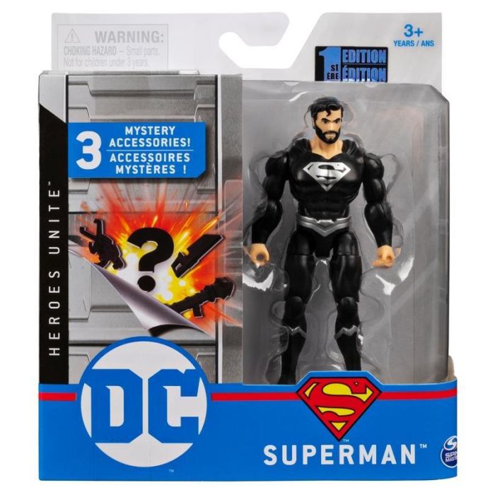 DC Comics 10cm Rare Superman Action Figure with 3 Mystery Accessories