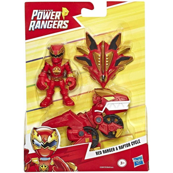 Power Rangers Playskool Heroes Red Ranger And Raptor Cycle