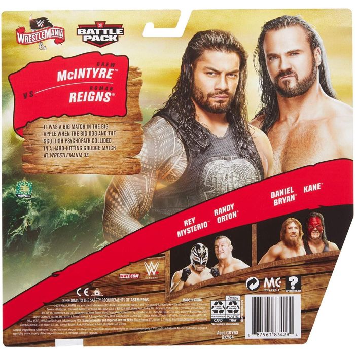 WWE Drew McIntyre vs Roman Reigns Wrestlemania 2 Pack