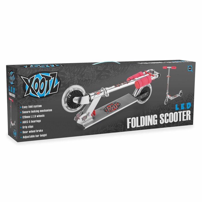 Xootz Folding Scooter with LED Wheels - Red