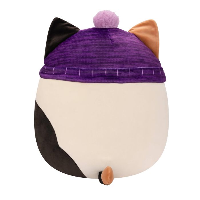 Squishmallows 16 Inch Cam Calico Cat with Purple Winter Hat Plush