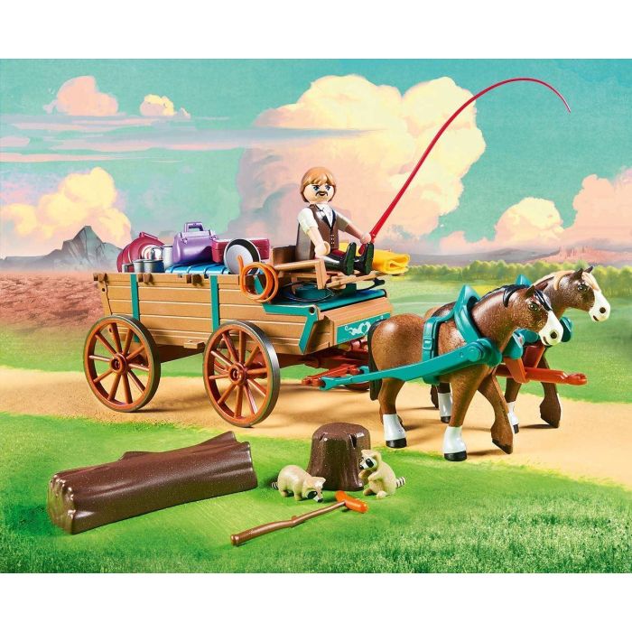 Playmobil DreamWorks Spirit Lucky Dad and Wagon 9477