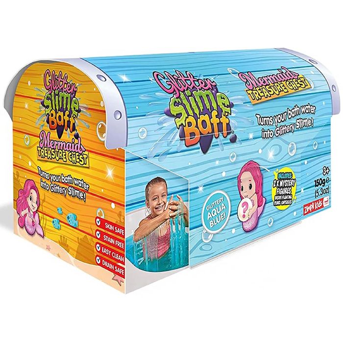 Zimpli Kids Aqua Glitter Slime Baff Mermaid Treasure Chest Box
