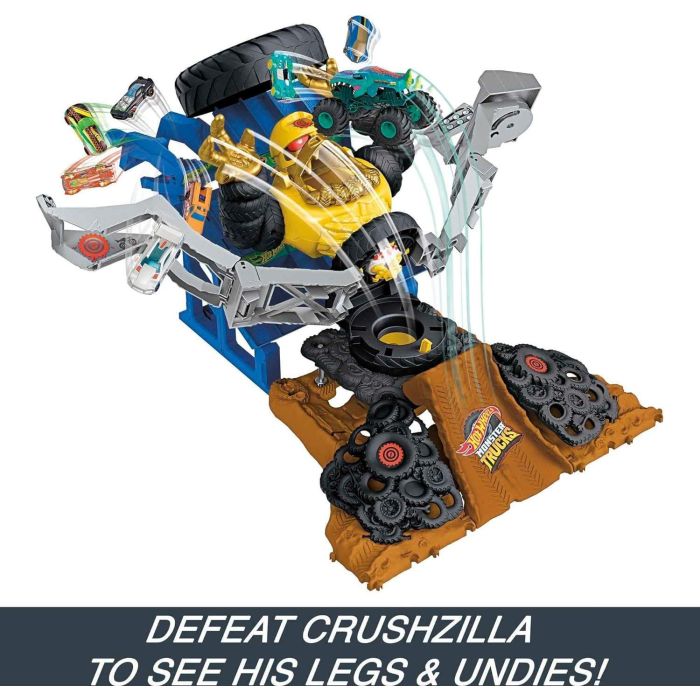 Hot Wheels Monster Trucks - Arena Smashers - Mega Wrex Vs Crushzilla Takedown Playset