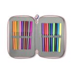 Lilo & Stitch Double Pencil Case with Colouring Pens